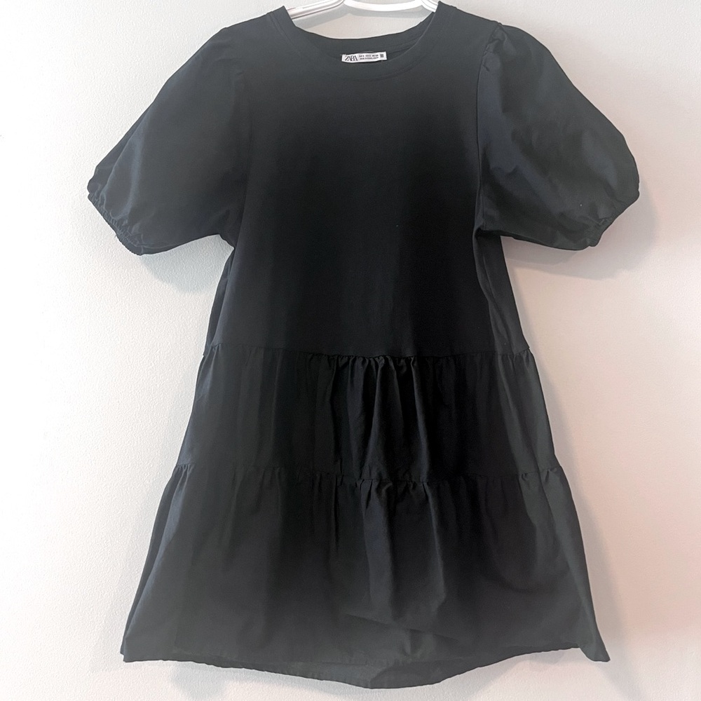 Zara Casual Cotton Tiered Dress